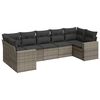 vidaXL Set de sof&aacute;s de jard&iacute;n 7 piezas con cojines rat&aacute;n PE gris