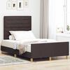 vidaXL Estructura de cama con cabecera Marr&oacute;n oscuro 120 x 200 cm tela