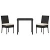 vidaXL Conjunto de Comedor de Jard&iacute;n 3 pcs Negro