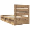 vidaXL Estructura de cama con cabecera Roble Artesanal 75 x 190 cm