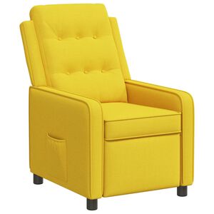 vidaXL Sill&oacute;n reclinable Amarillo Claro 65 x 93 x 102 cm Tela