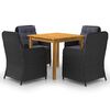 3067729 vidaXL 5 Piece Garden Dining Set Black (147875+2x46548)