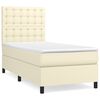 vidaXL Cama box spring con colch&oacute;n cuero sint&eacute;tico crema 90x190 cm