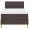vidaXL Cama Box Spring LED con colch&oacute;n Marr&oacute;n Oscuro 100 x 200 cm tela