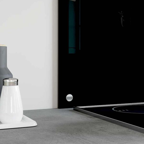 vidaXL Protección salpicaduras cocina vidrio templado negro 90x60 cm