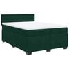 vidaXL Cama box spring con colch&oacute;n terciopelo verde oscuro 140x190 cm
