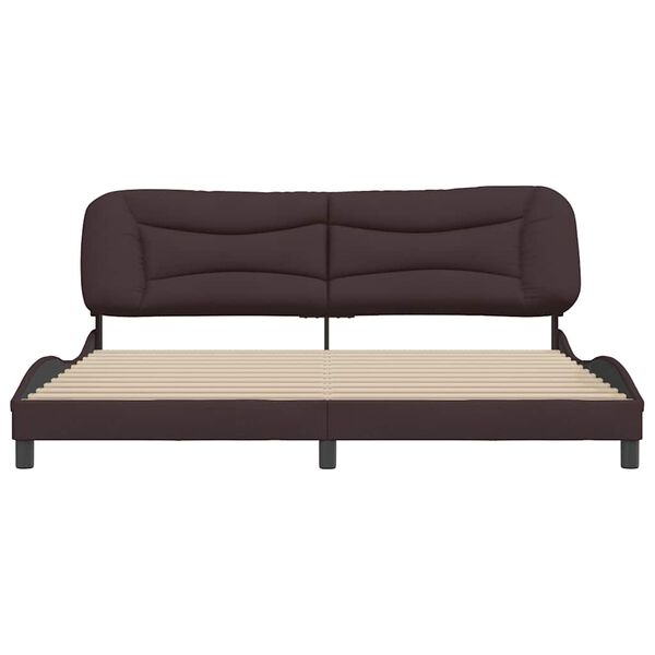 vidaXL Estructura de cama sin colch&oacute;n Hvar tela marr&oacute;n oscuro 200x200 cm
