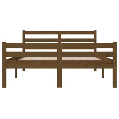 vidaXL Estructura de cama madera maciza marrón miel 140x190 cm