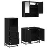 vidaXL Juego de muebles de ba&ntilde;o 3 pcs Roble Negro Madera de ingenier&iacute;a