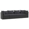 vidaXL Set de sof&aacute;s de jard&iacute;n 4 piezas y cojines rat&aacute;n sint&eacute;tico negro
