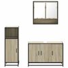 vidaXL Set de muebles de ba&ntilde;o 3 pzas madera contrachapada roble Sonoma