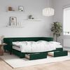 vidaXL Sof&aacute; cama nido con cajones terciopelo verde oscuro 90x200 cm