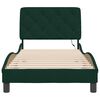 vidaXL Estructura de cama con LED sin colch&oacute;n terciopelo verde oscuro 90x190 cm