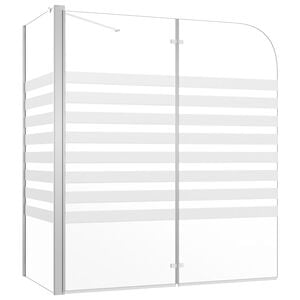 vidaXL Mampara de ba&ntilde;o vidrio templado a rayas 120x68x130 cm