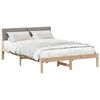 vidaXL Estructura de cama con cabecera Marr&oacute;n y taupe 140 x 190 cm