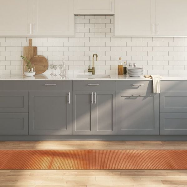 vidaXL Alfombra rectangular bamb&uacute; marr&oacute;n 60x500 cm