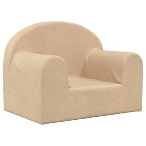 vidaXL Sof&aacute; infantil de felpa suave color crema