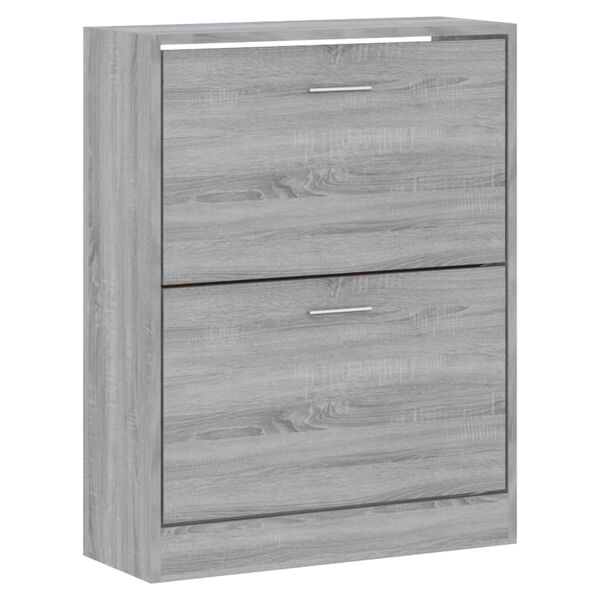 vidaXL Mueble zapatero madera contrachapada gris Sonoma 63x24x81 cm