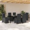 vidaXL Conjunto de Comedor de Jard&iacute;n 7 pcs Negro rat&aacute;n sint&eacute;tico
