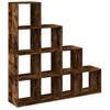 vidaXL Librer&iacute;a divisora 4 niveles roble ahumado 131,5x29x131,5 cm