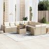 vidaXL Set de sof&aacute;s de jard&iacute;n 11pzas con cojines rat&aacute;n sint&eacute;tico beige