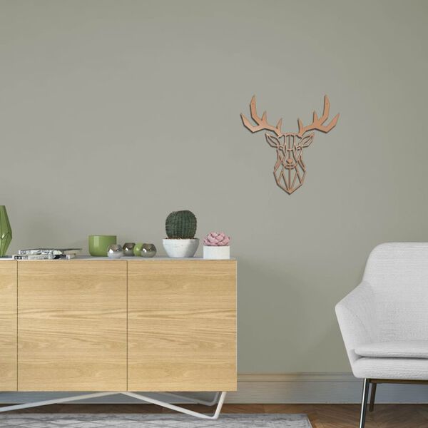 Homemania Adorno de pared Deer acero cobre 51x51 cm