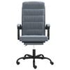 vidaXL Silla de oficina reclinable de terciopelo gris oscuro