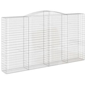vidaXL Cesta gaviones forma arco hierro galvanizado 400x50x220/240 cm