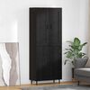 vidaXL Aparador alto 2 pcs Roble Negro Madera de ingenier&iacute;a