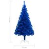 vidaXL Árbol de Navidad preiluminado con luces y bolas azul 150 cm