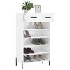 vidaXL Mueble zapatero madera contrachapada blanco brillo 60x35x105 cm