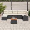 vidaXL Conjunto de sof&aacute; de jard&iacute;n 8 pcs Negro Polirat&aacute;n