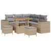 vidaXL Conjunto de sof&aacute; de jard&iacute;n 8 uds. Beige rat&aacute;n sint&eacute;tico