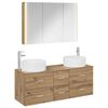 vidaXL Juego de muebles de ba&ntilde;o 4 uds. Roble artisan