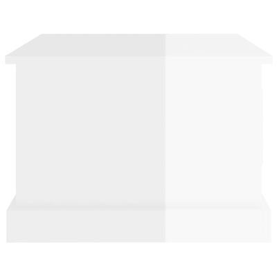 vidaXL Mesa de centro madera contrachapada blanco brillo 50x50x35 cm