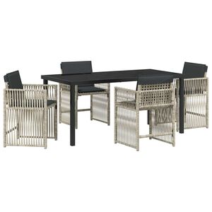 vidaXL Conjunto de Comedor de Jard&iacute;n 5 pcs Gris Claro