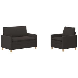 vidaXL Juego de Sof&aacute; 2 uds. Gris oscuro Tela