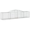 vidaXL Cesta de gaviones forma arco hierro galvanizado 300x50x60/80 cm