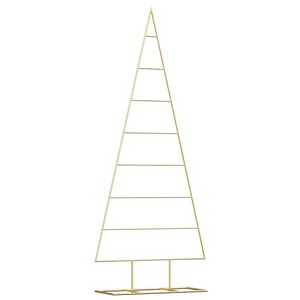 vidaXL &Aacute;rbol de Navidad de metal con soporte Dorado 150 cm