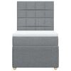 vidaXL Cama box spring con colch&oacute;n tela gris claro 90x200 cm