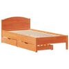 vidaXL Cama sin colchón madera maciza de pino marrón cera 100x200 cm