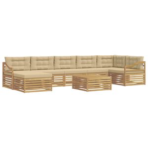 vidaXL Conjunto de sof&aacute;s de exterior 8 uds. y Beige