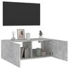 vidaXL Mueble de TV de pared con luces LED gris hormig&oacute;n 80x35x31 cm