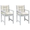 vidaXL Cojines silla respaldo bajo 2 ud tela crema melange 100x50x7 cm