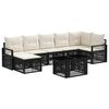 vidaXL Conjunto de sof&aacute;s de jard&iacute;n 8 uds. Negro y Blanco Crema