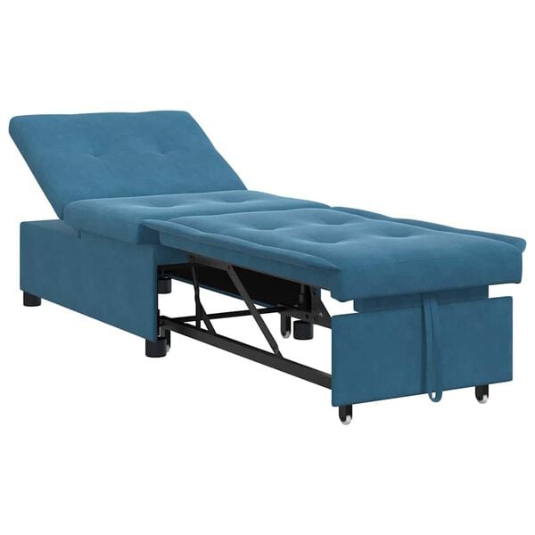 vidaXL Sof&aacute; cama Azul 194 x 67 x 82 cm Terciopelo