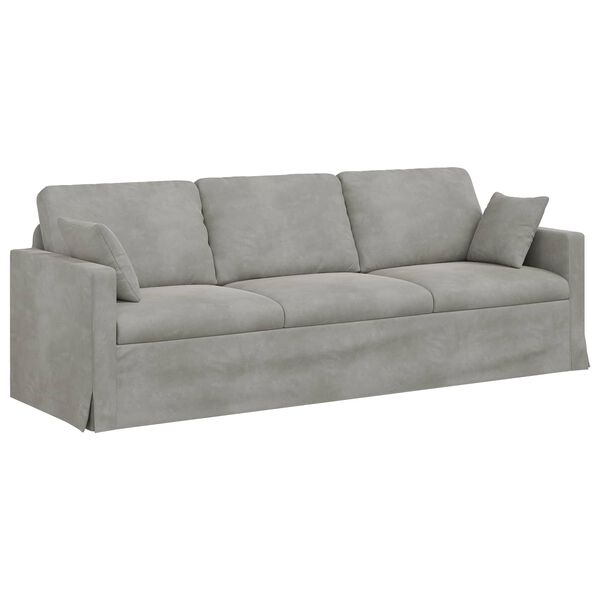 vidaXL Sof&aacute; Gris Claro 228 x 78 x 80 cm Terciopelo