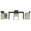 vidaXL Conjunto de Comedor de Jard&iacute;n 5 pcs Gris Claro rat&aacute;n sint&eacute;tico