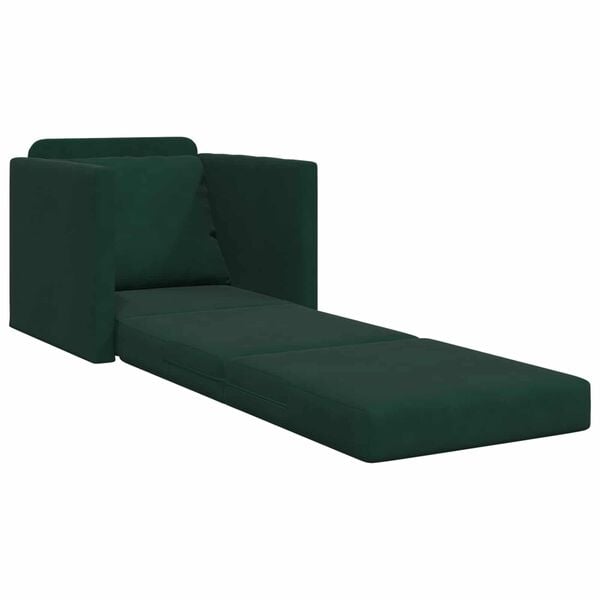 vidaXL Sof&aacute; cama 60cm Verde oscuro Terciopelo