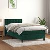 vidaXL Cama box spring con colch&oacute;n terciopelo verde oscuro 90x200 cm